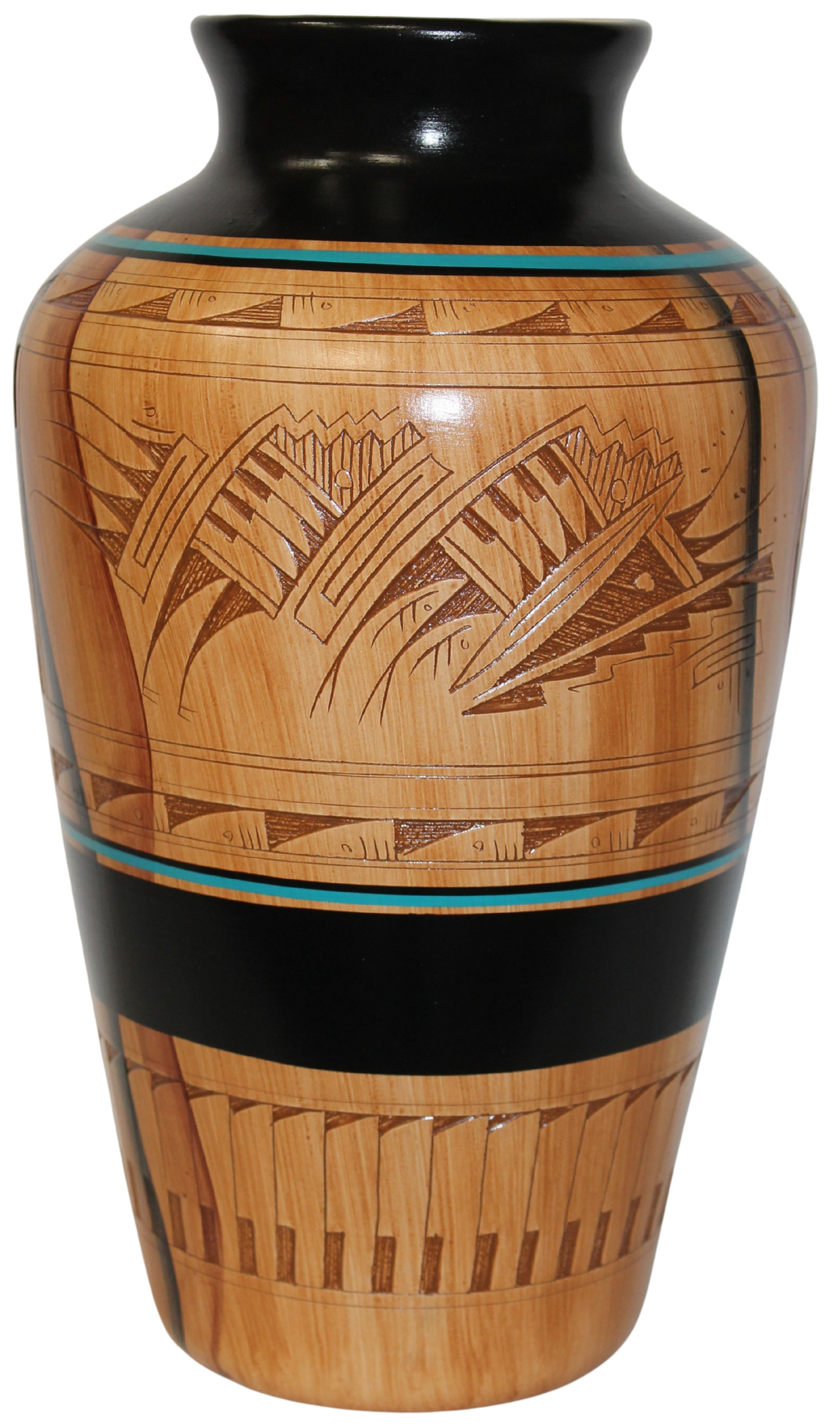 Authentic Navajo Etched Collector Piece by Dwayne Blackhorse -(DBW198A)