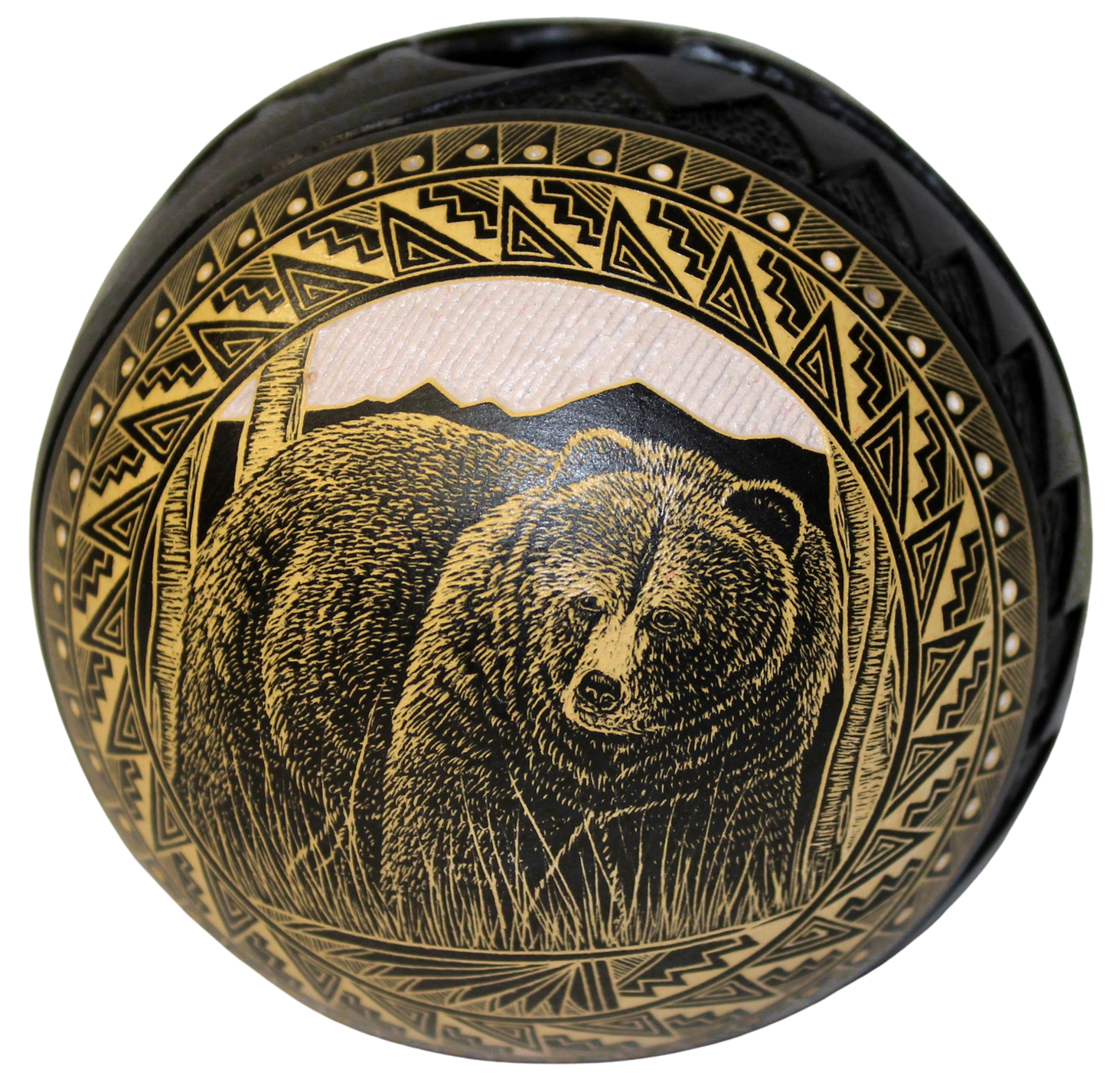 Authentic Two Tone Etched Collector Piece by Leo Blackhorse -(LBW325A)