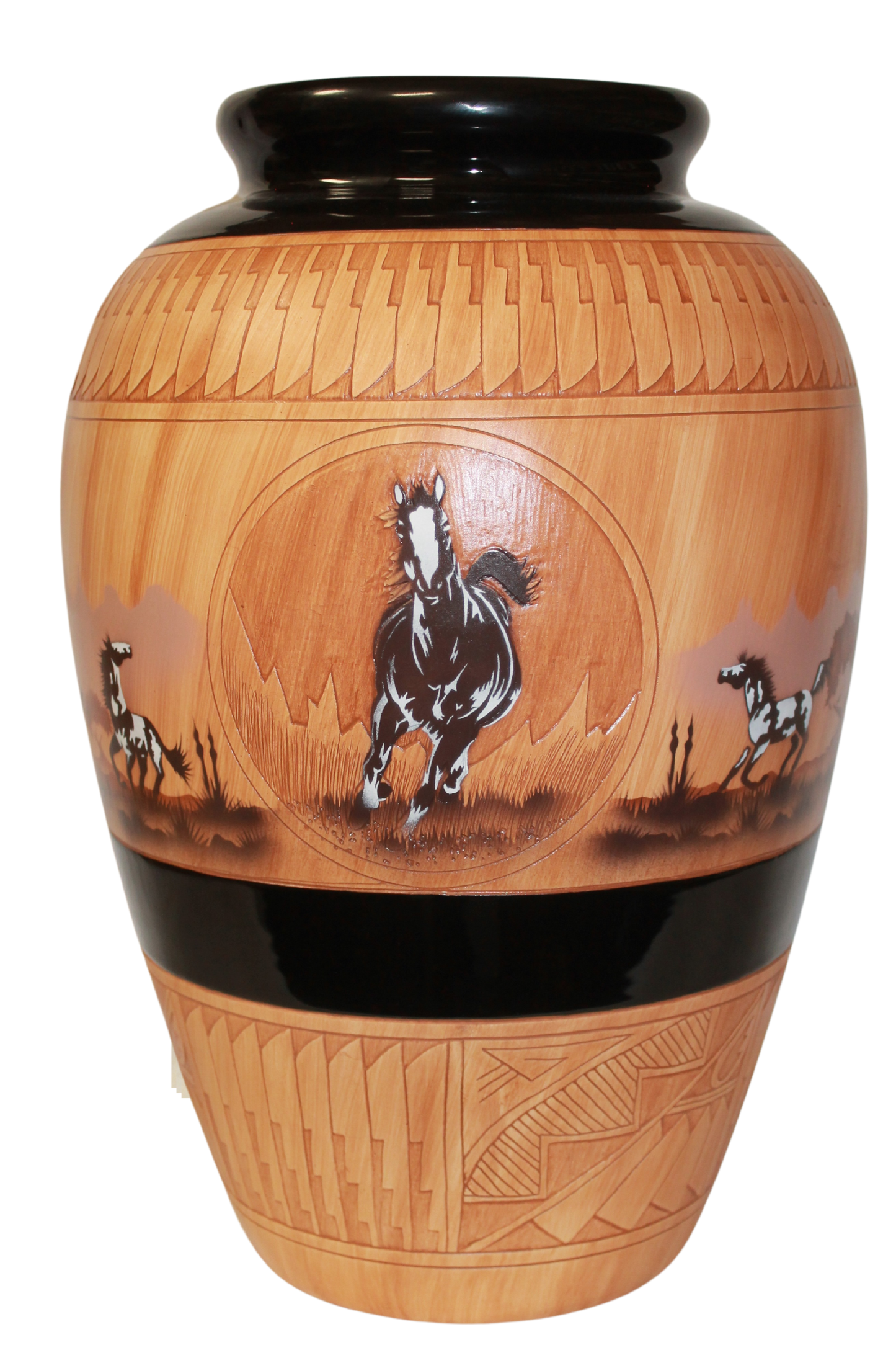 Navajo Etched Woodgrain Finish Collector Piece by James Benally -(JBW445A)