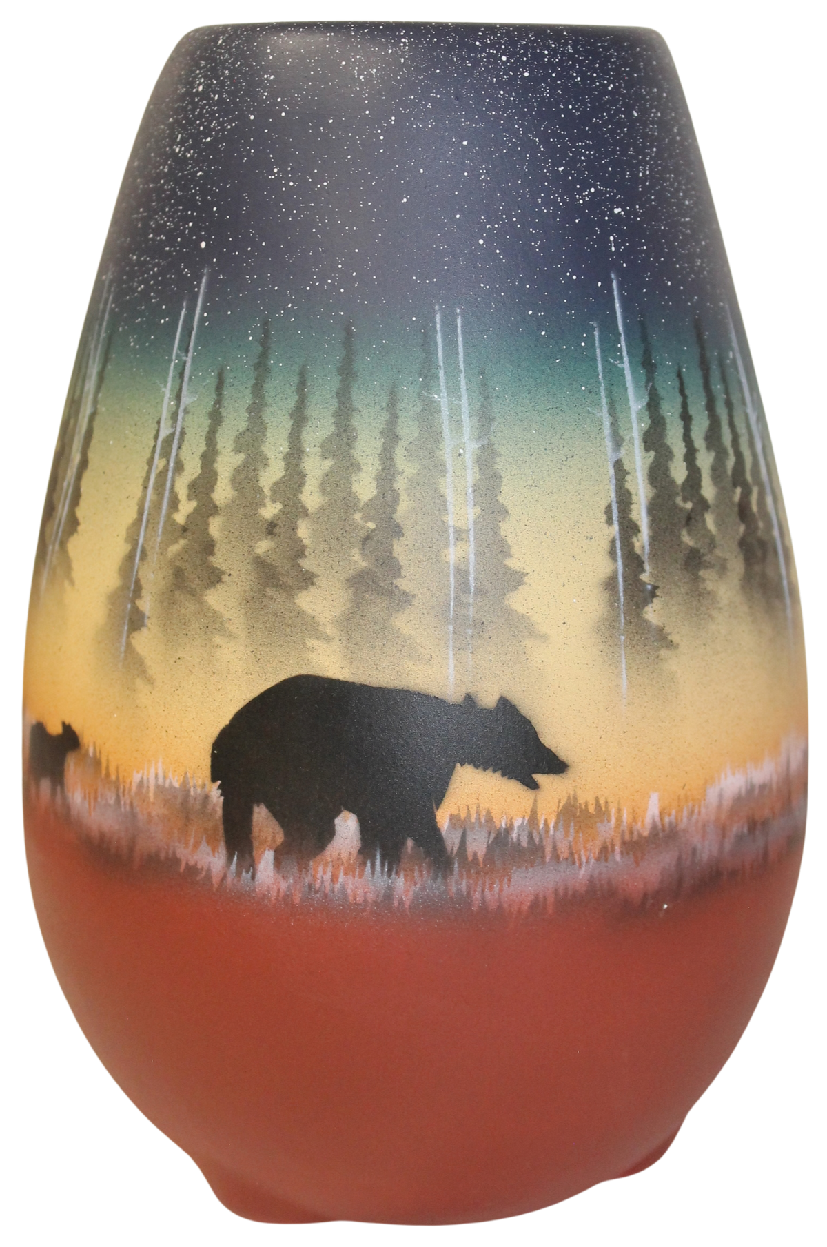 39091 Woodland Shadows - Bear 6 x 8 1/2 Vase