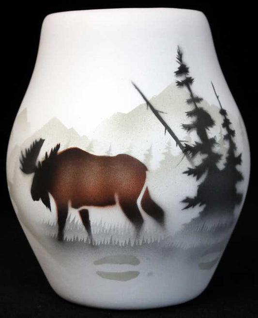 High Country Tracks Moose 4 1/2 x 5 1/2 Vase -(60021)