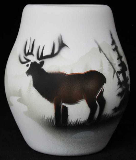 High Country Tracks Elk 4 1/2 x 5 1/2 Vase -(63021)