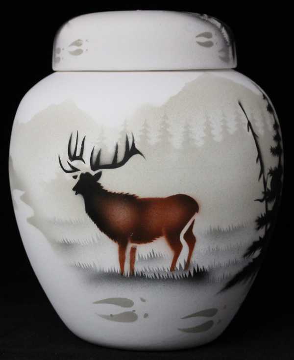 63090 High Country Tracks Elk 6 1/2 x 7 1/2 Jar w/Lid