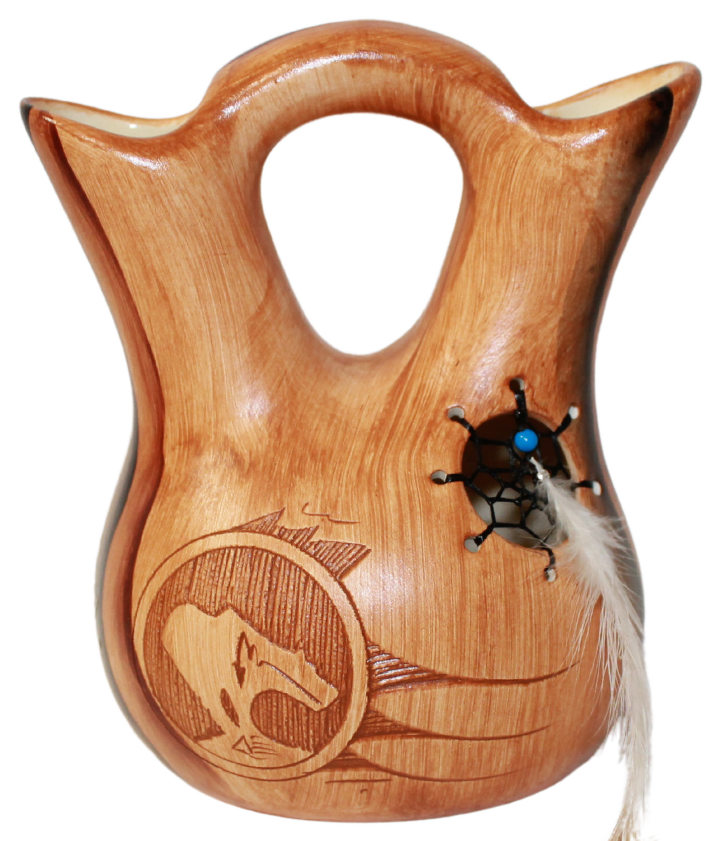 Bear Wedding Vase W/Dreamcatcher - Collector by Dwayne Blackhorse -(DBW50DCWVBear))
