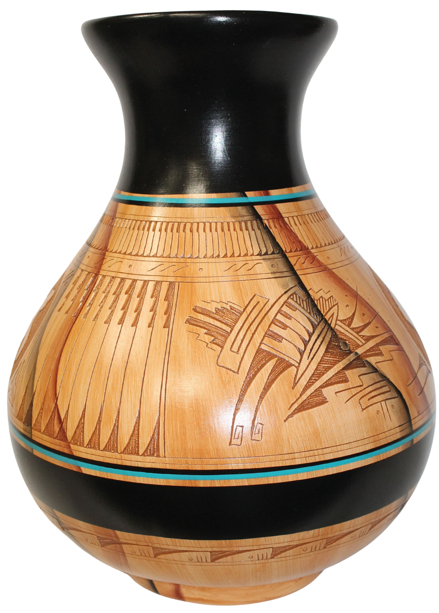 Authentic Navajo Etched Collector Piece by Dwayne Blackhorse -(DBW275A)