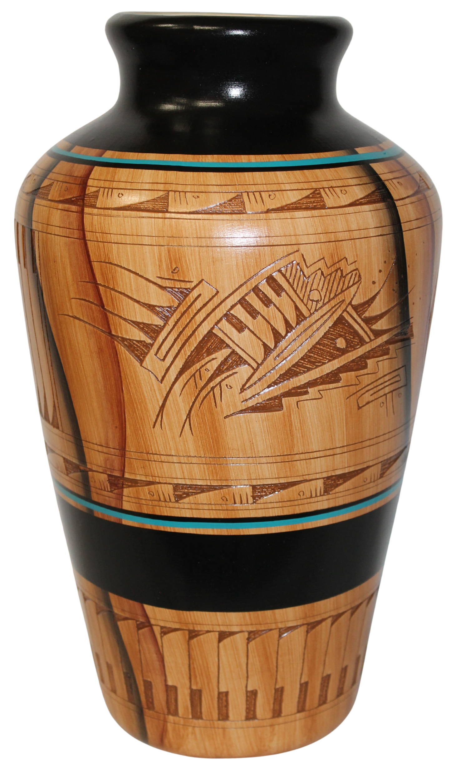 Authentic Navajo Etched Collector Piece by Dwayne Blackhorse -(DBW198B)