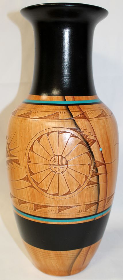 Authentic Navajo Etched Collector Piece by Dwayne Blackhorse -(DBW140A)
