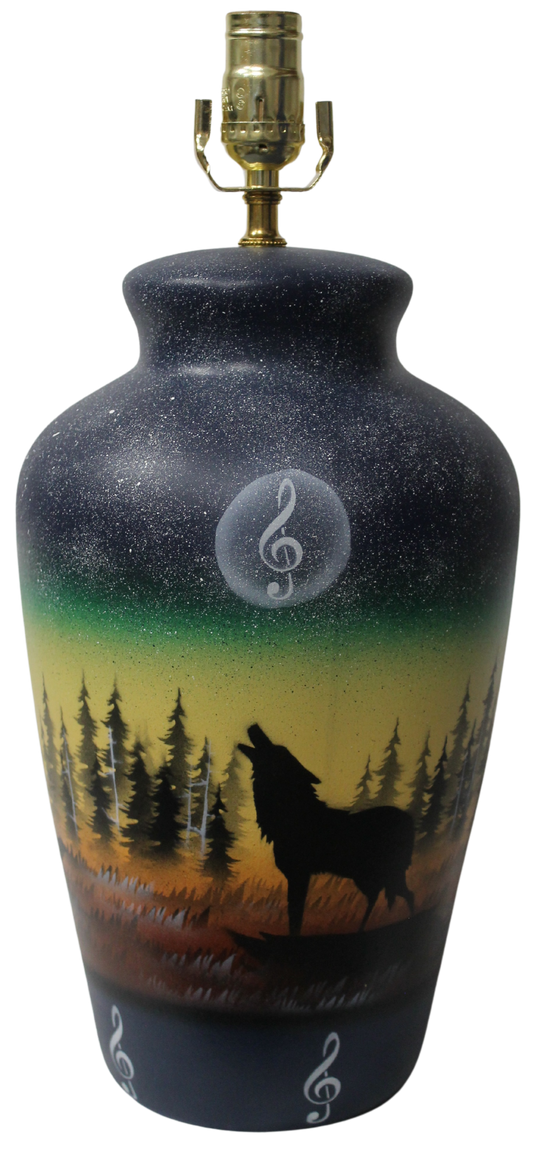 Woodland Shadows - Wolf 8 x 12 1/2 Vase - Lamp no Shade