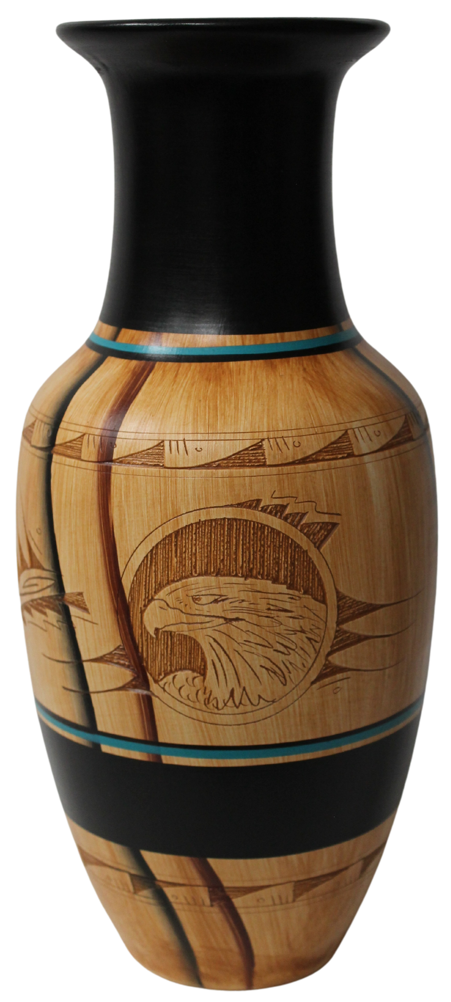 Authentic Navajo Etched Collector Piece by Dwayne Blackhorse -(DBWDC80A)