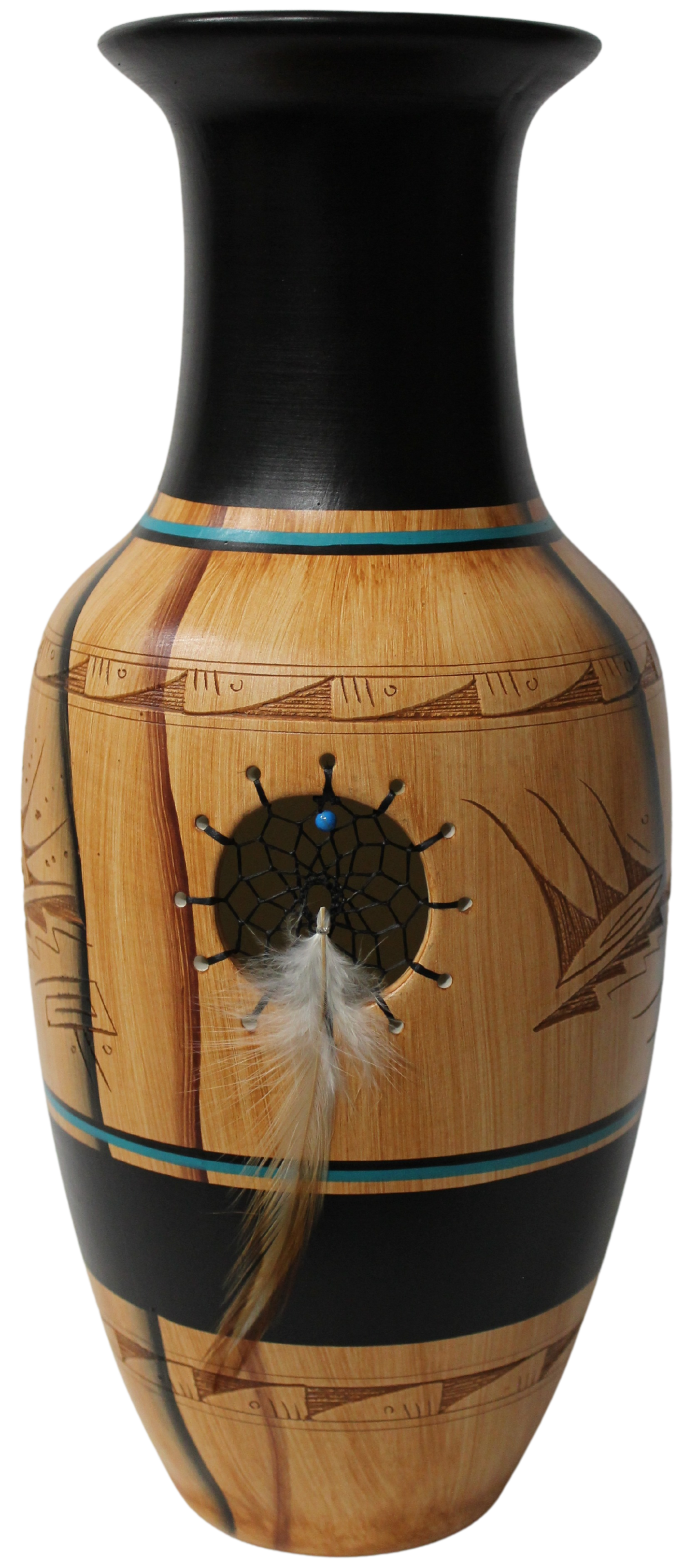 Authentic Navajo Etched Collector Piece by Dwayne Blackhorse -(DBWDC80A)