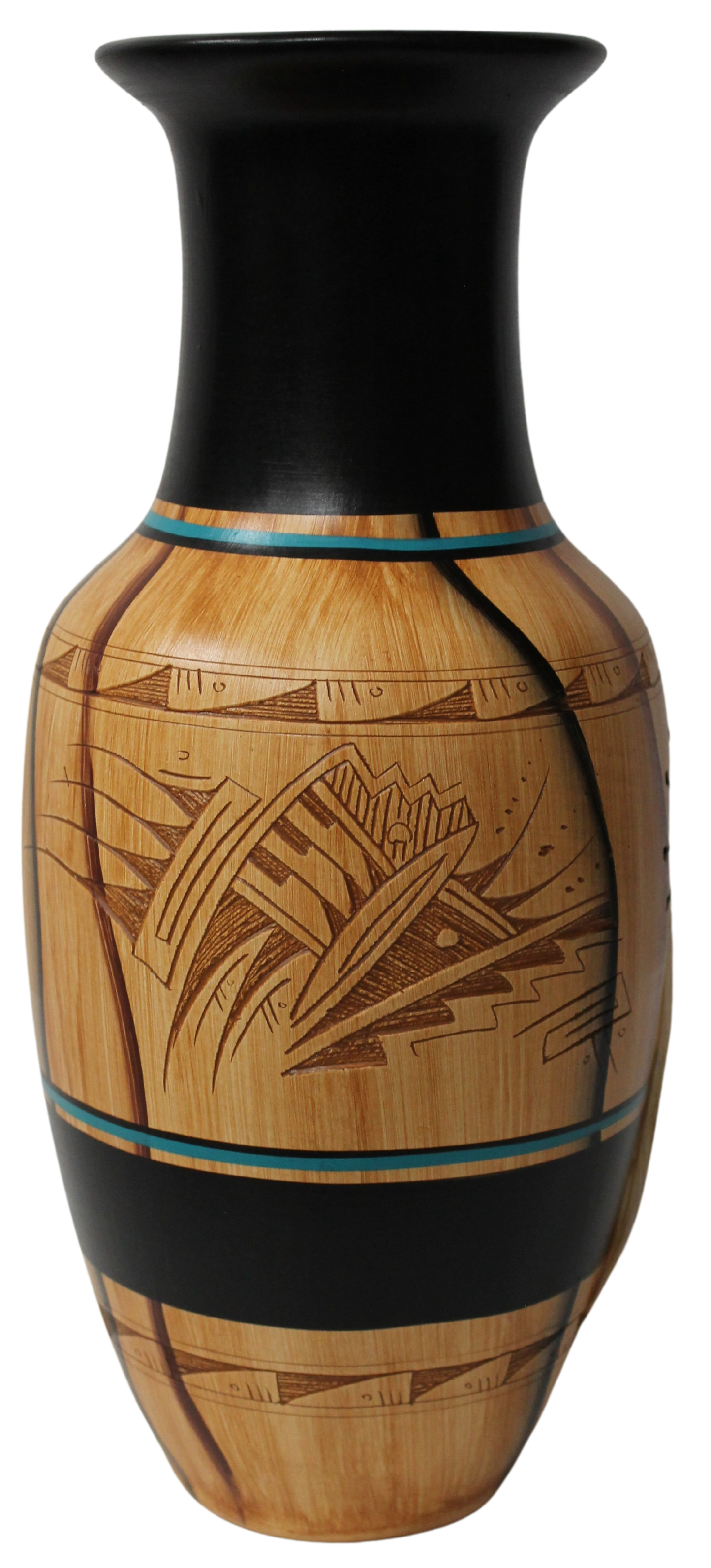 Authentic Navajo Etched Collector Piece by Dwayne Blackhorse -(DBWDC80A)
