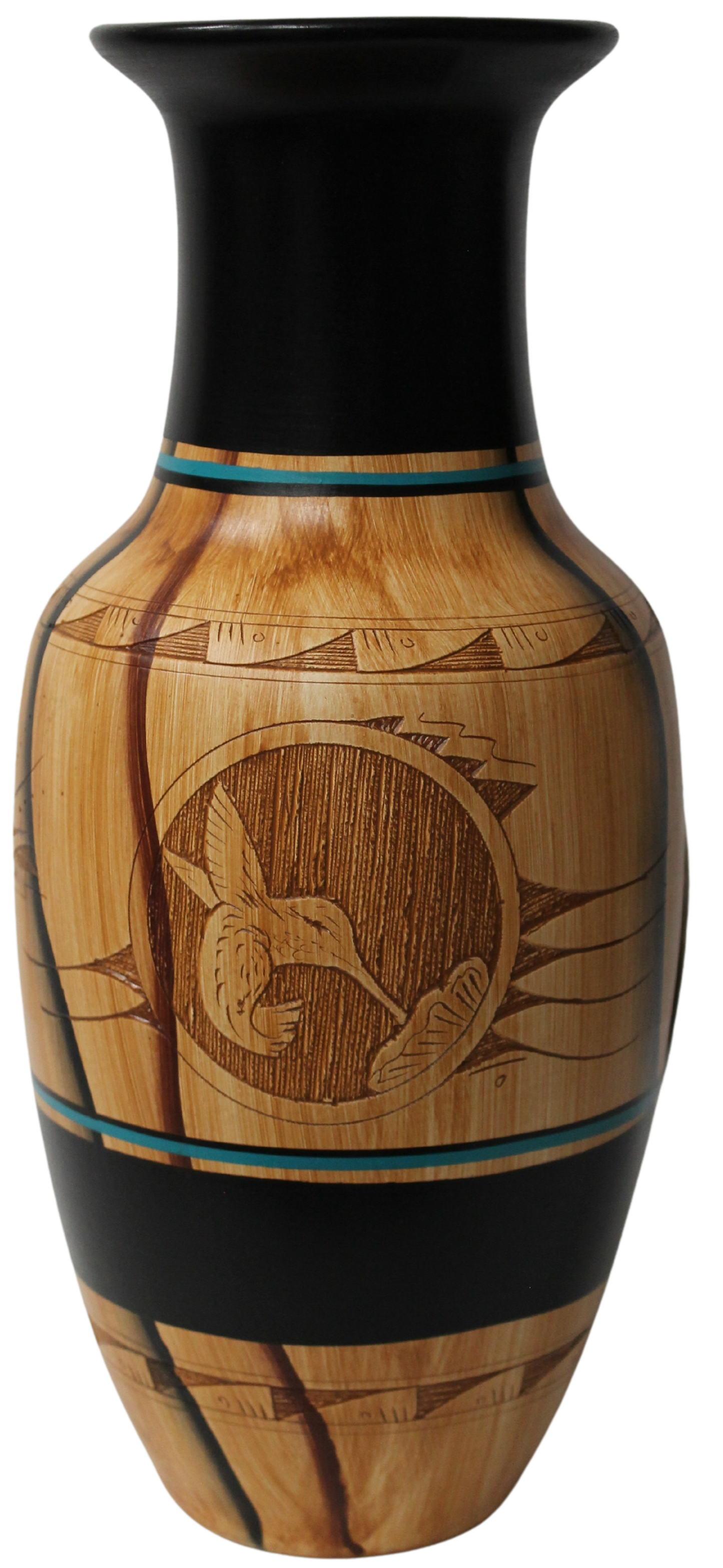 Authentic Navajo Etched Collector Piece by Dwayne Blackhorse -(DBWDC80B)