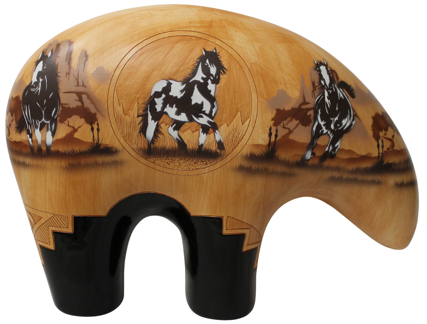 Navajo Etched Woodgrain Finish Collector Piece by James Benally -(JBW330a)
