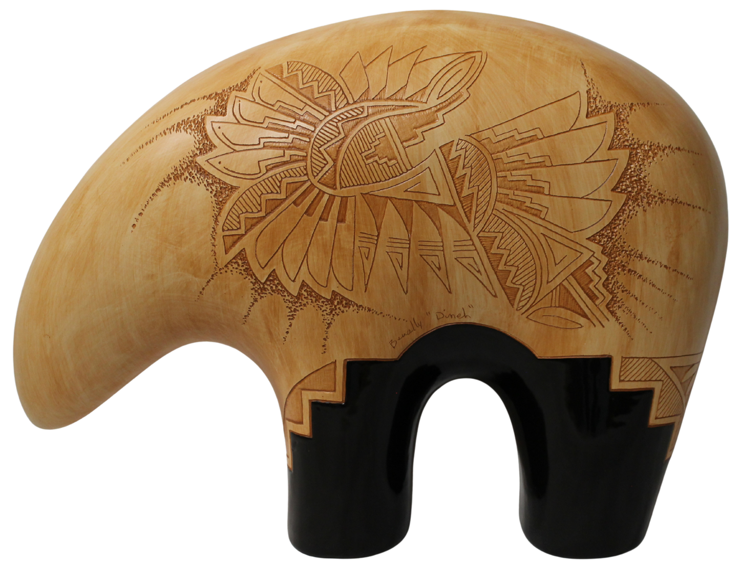 Navajo Etched Woodgrain Finish Collector Piece by James Benally -(JBW330a)