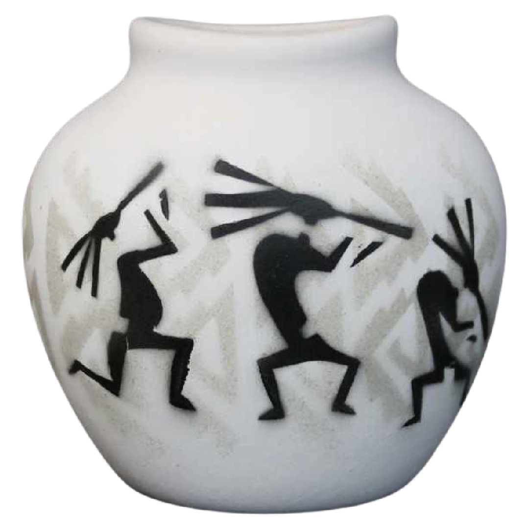 31141 Kokopelli Parade 3 x 3 Pillow Vase