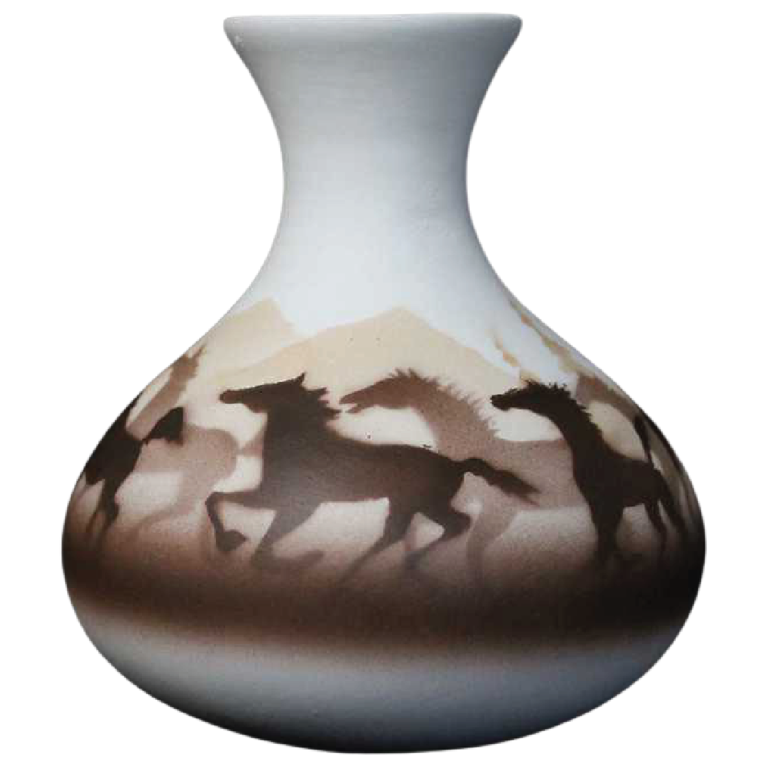 33135 Wild Horses 3 1/2 x 4 1/2 Ball Vase