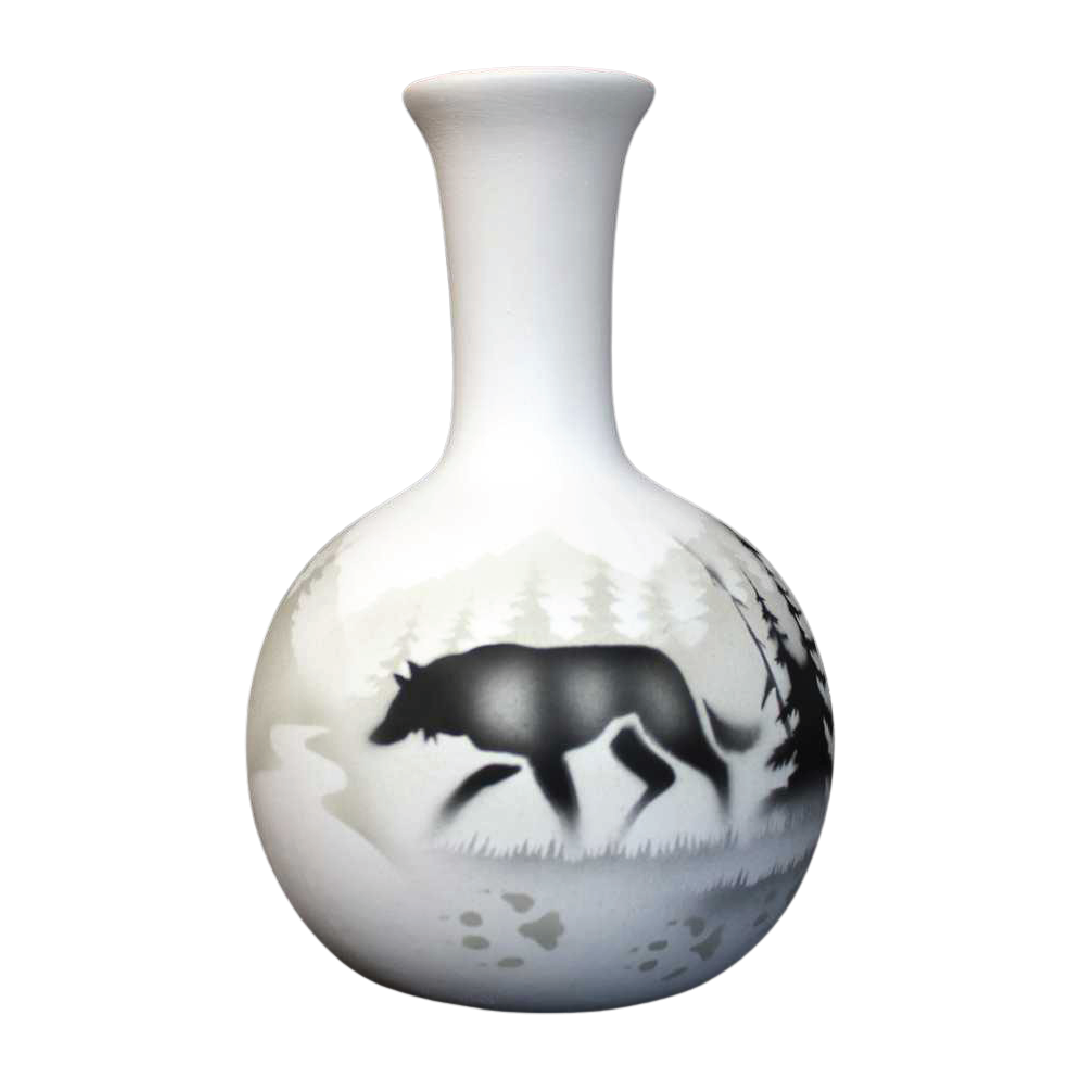 61031 High Country Tracks Buffalo 4 1/2 x 7 1/2 Ball Vase