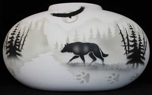High Country Tracks Wolf 16 1/2 x 10 1/2 Pillow Vase -(61142)