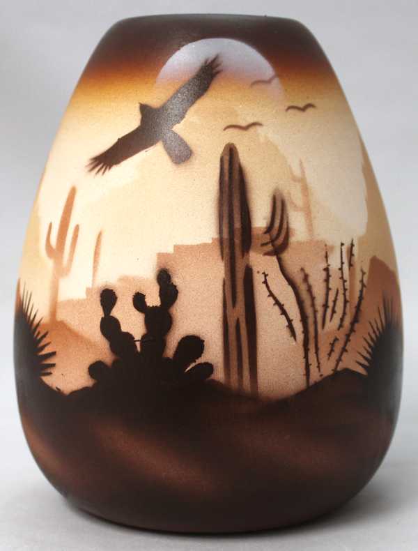 46015 Brown Sonora Desert 4 x 5 1/2 Vase