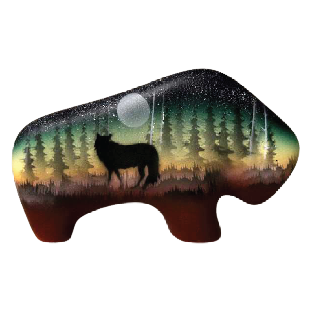 WSS4 Woodland Shadows - Wolf 4 1/2 x 5 Bud Vase