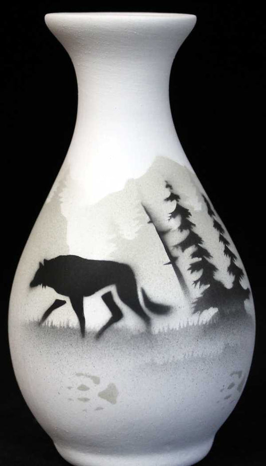 High Country Tracks Wolf 2 1/2 x 5 Bud Vase -(61076)