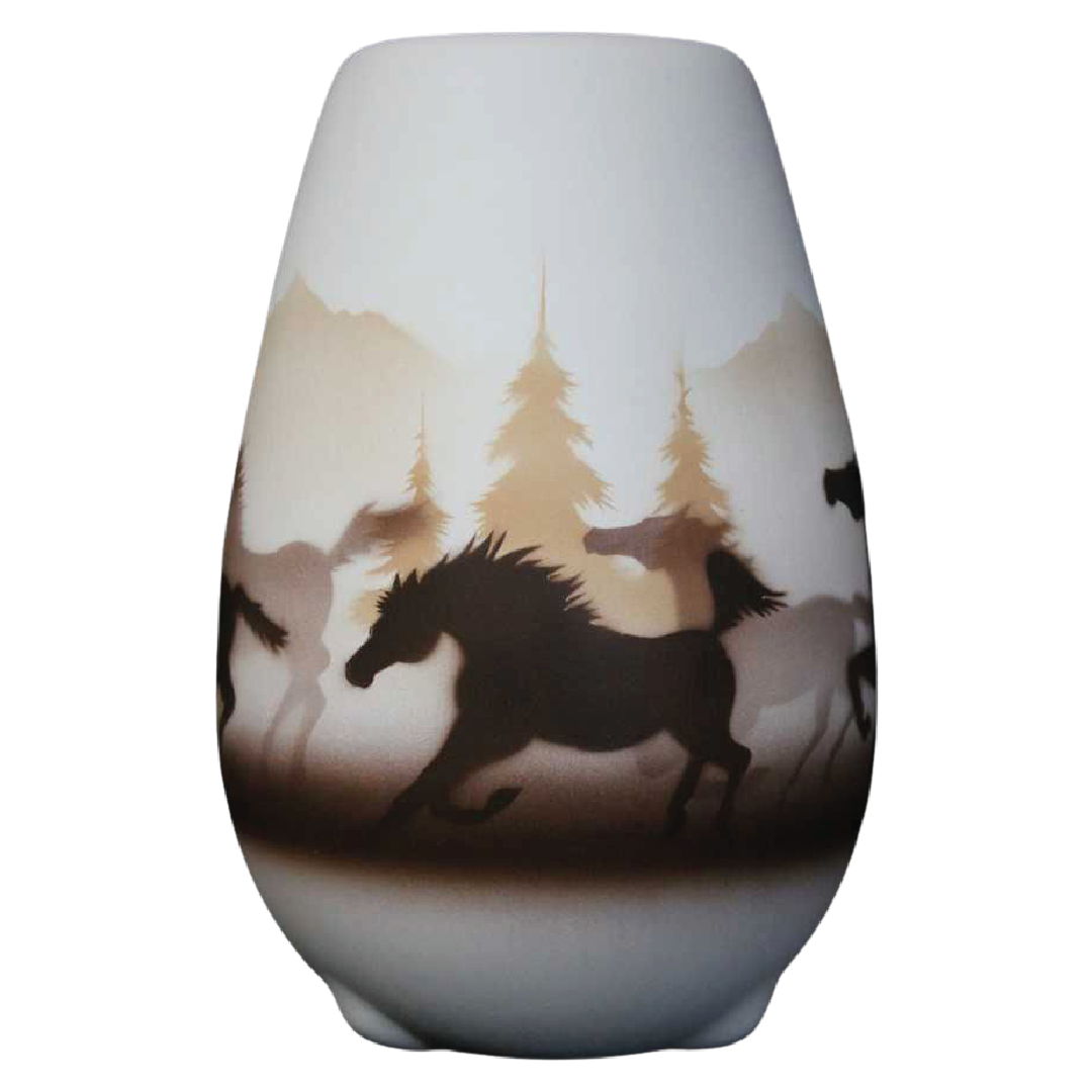 33091 Wild Horses 6 x 8 1/2 Vase