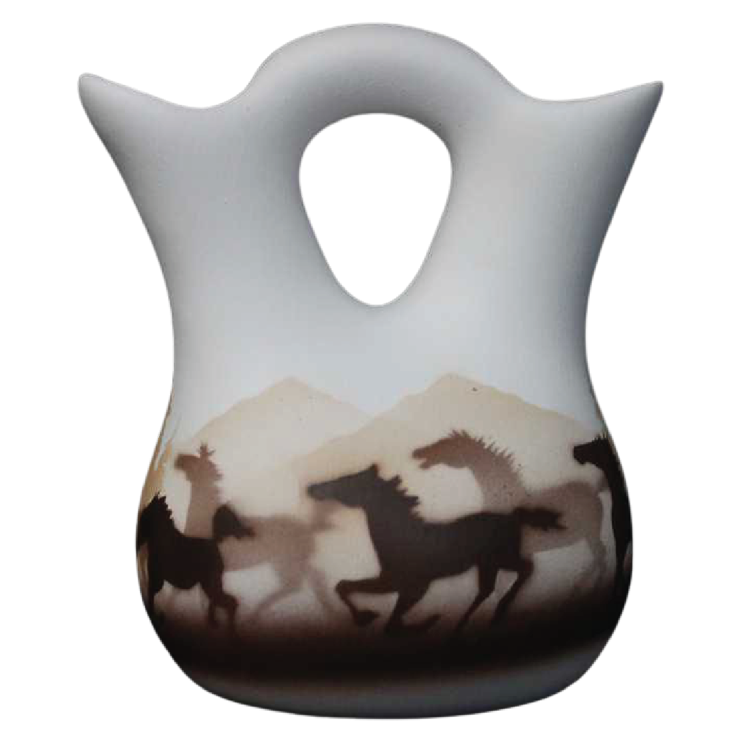 33023 Wild Horses 4 1/2 x 5 1/2 Wedding Vase