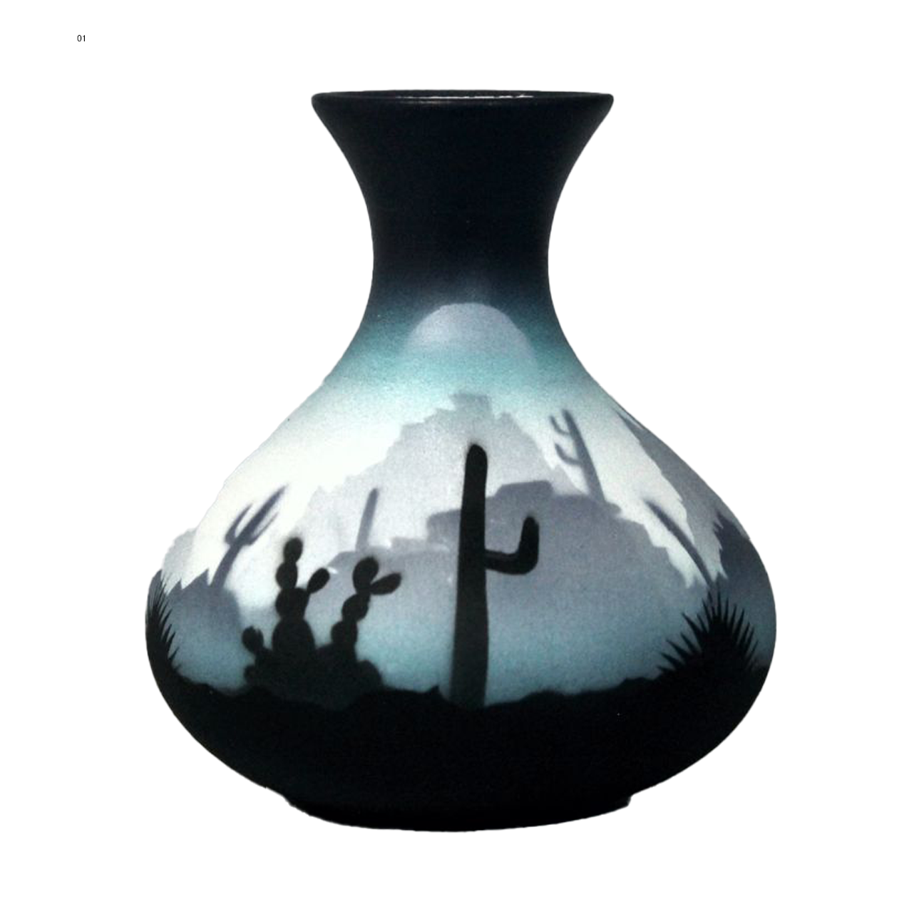 44135 Blue Sonora Desert 3 1/2 x 4 1/2 Ball Vase