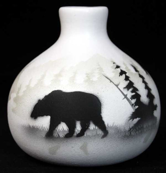 62083 High Country Tracks Bear 3 1/2 x 3 1/2 Ball Vase