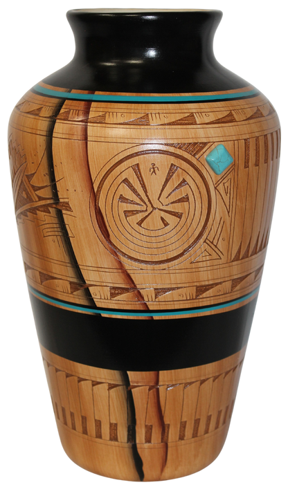 Authentic Navajo Etched Collector Piece by Dwayne Blackhorse -(DBW198A)
