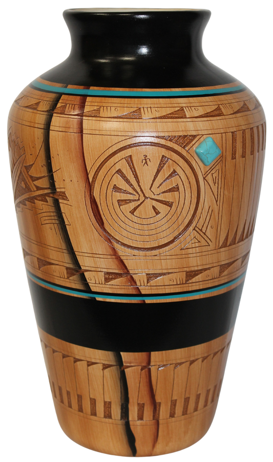 Authentic Navajo Etched Collector Piece by Dwayne Blackhorse -(DBW198A)