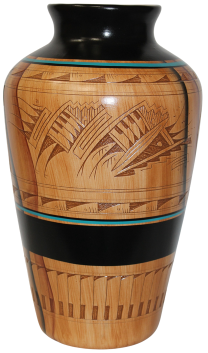 Authentic Navajo Etched Collector Piece by Dwayne Blackhorse -(DBW198A)