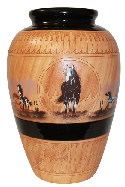 Navajo Etched Woodgrain Finish Collector Piece by James Benally -(JBW340A)