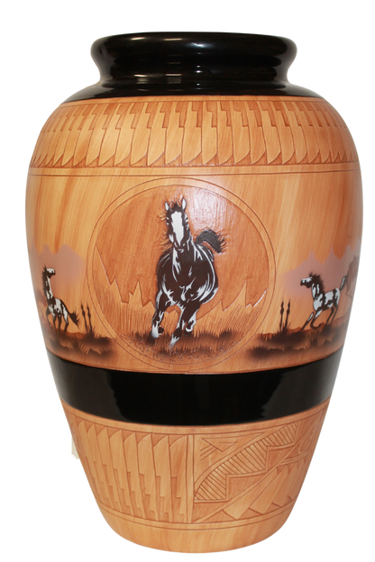 Navajo Etched Woodgrain Finish Collector Piece by James Benally -(JBW340A)