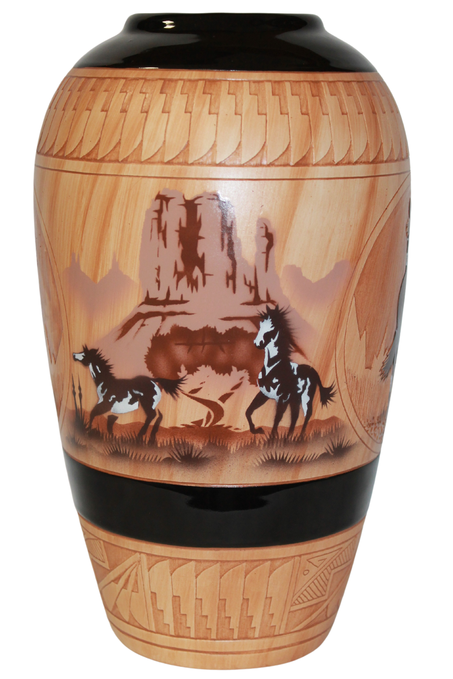 Navajo Etched Woodgrain Finish Collector Piece by James Benally -(JBW160A)