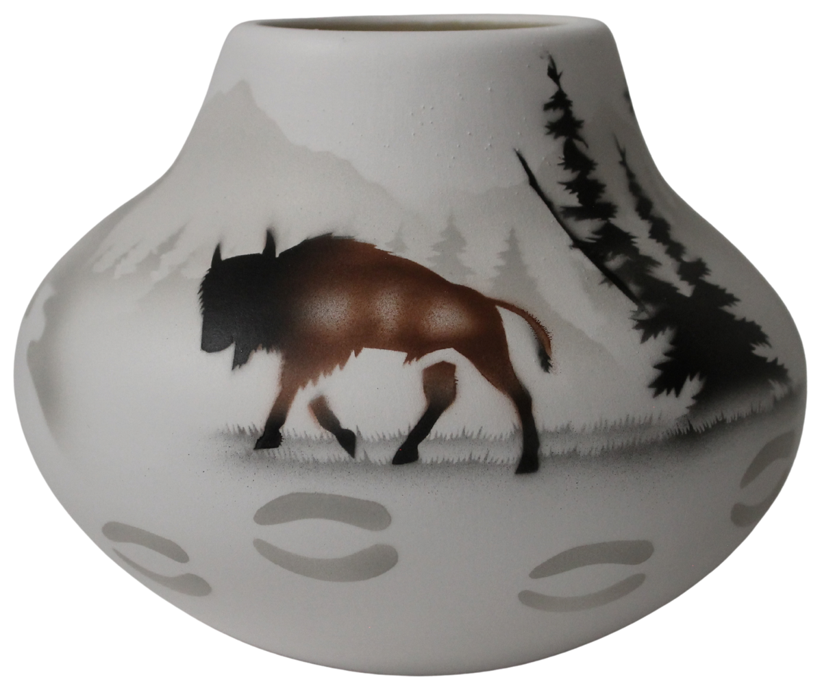 54057 High Country Tracks Buffalo 7 1/2 x 6 Bowl