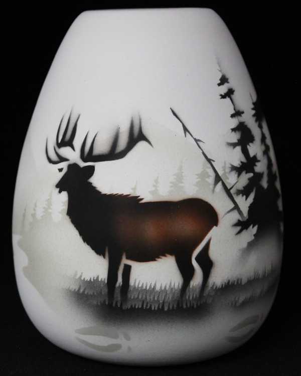 High Country Tracks Elk 4 x 5 1/2 Vase -(63015)