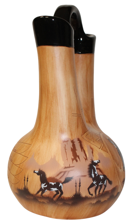 Woodgrain Finish Collector Wedding Vase by James Benally - (JBW65154)