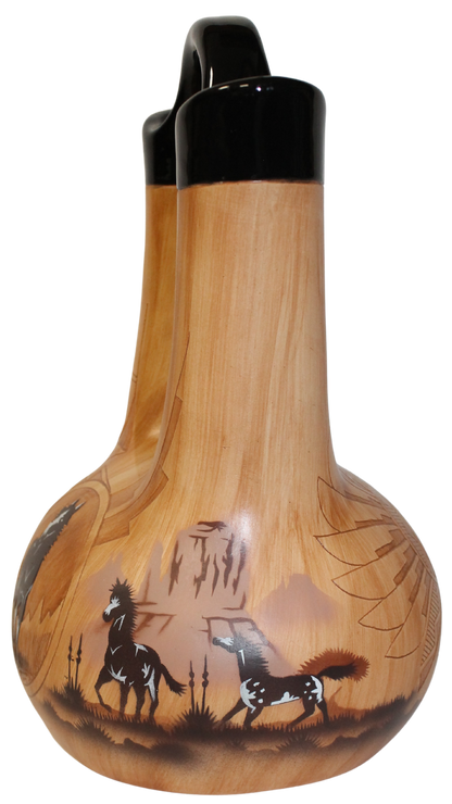 Woodgrain Finish Collector Wedding Vase by James Benally - (JBW65154)