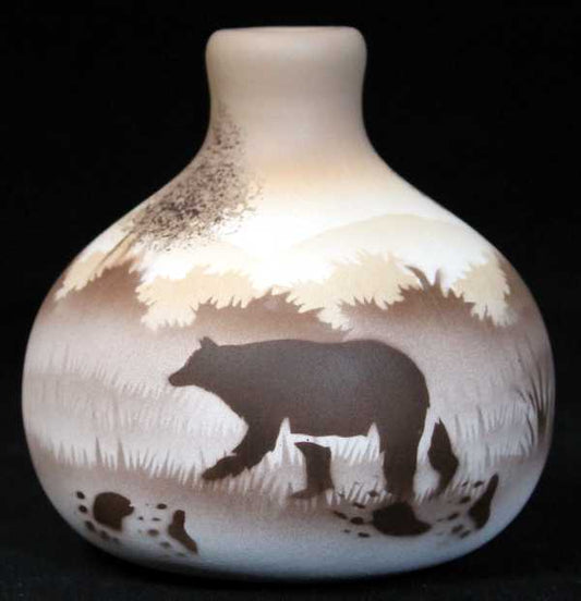 67083 Back Country Tracks Bear 3 1/2 x 3 1/2 Ball Vase