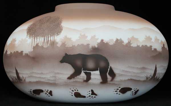 67142 Back Country Tracks Bear 16 1/2 x 10 1/2 Pillow Vase