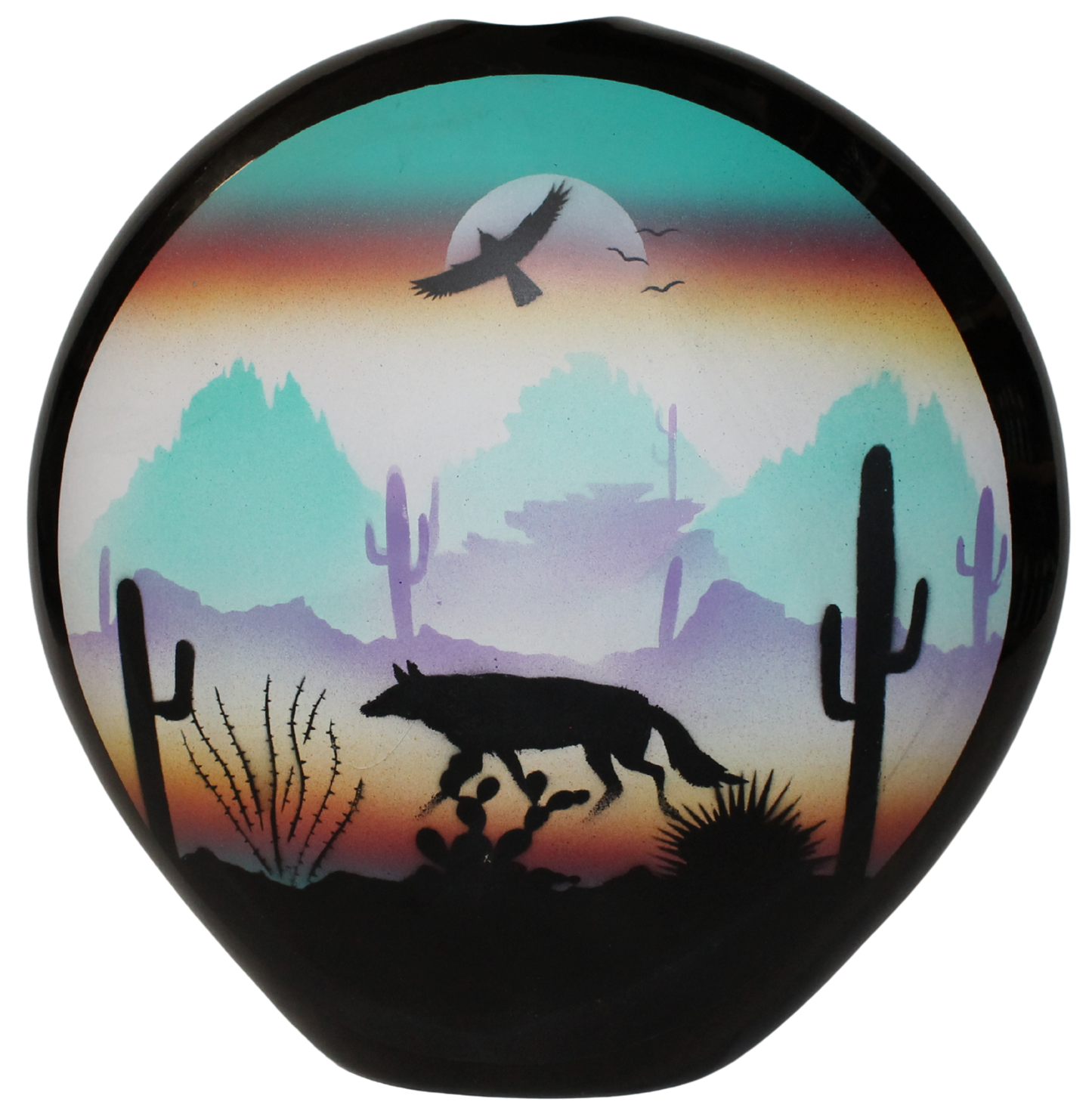 Black Glaze Sonora Desert Pillow Vase 11x4x11 LWH