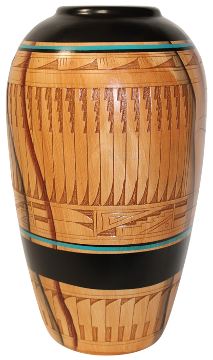 Authentic Navajo Etched Collector Piece by Dwayne Blackhorse -(DBW-M95-189A)