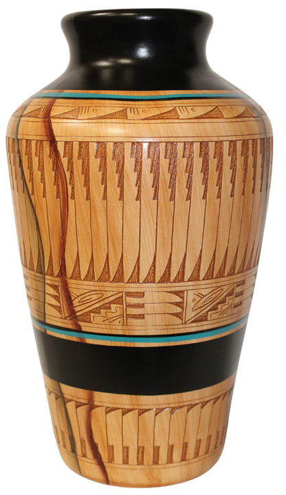 Authentic Navajo Etched Collector Piece by Dwayne Blackhorse -(DBW-M98-198A)