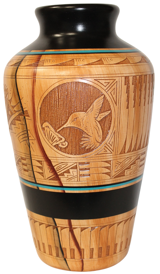 Authentic Navajo Etched Collector Piece by Dwayne Blackhorse -(DBW-M98-198A)