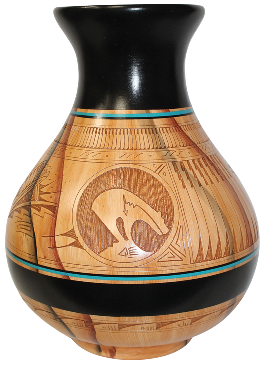 Authentic Navajo Etched Collector Piece by Dwayne Blackhorse -(DBW275A)