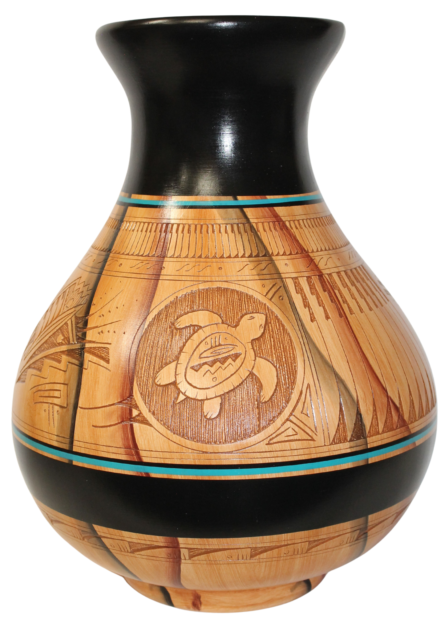 Authentic Navajo Etched Collector Piece by Dwayne Blackhorse -(DBW275A)