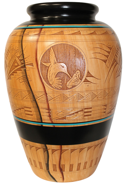 Authentic Navajo Etched Collector Piece by Dwayne Blackhorse -(DBW300B)