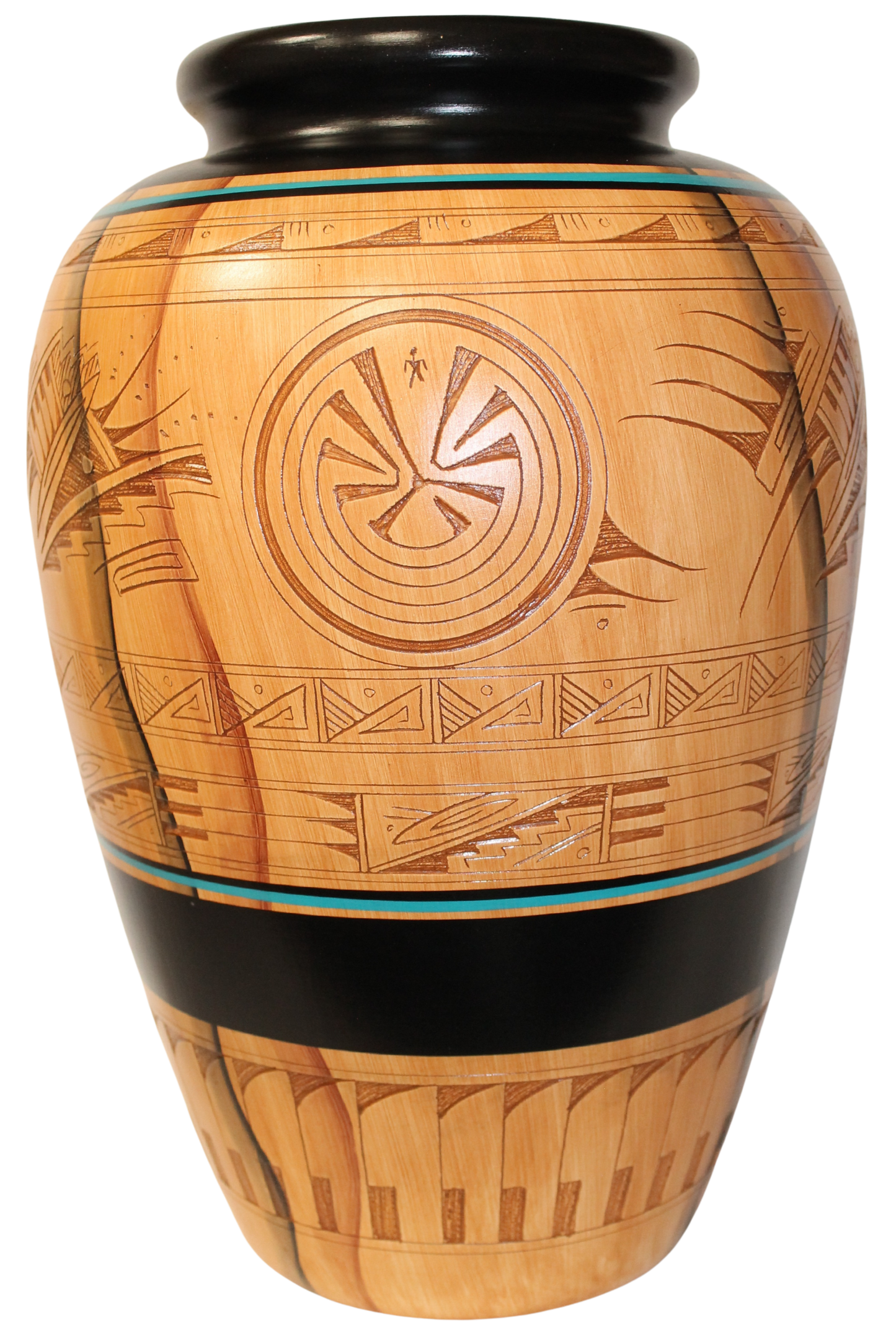 Authentic Navajo Etched Collector Piece by Dwayne Blackhorse -(DBW300B)