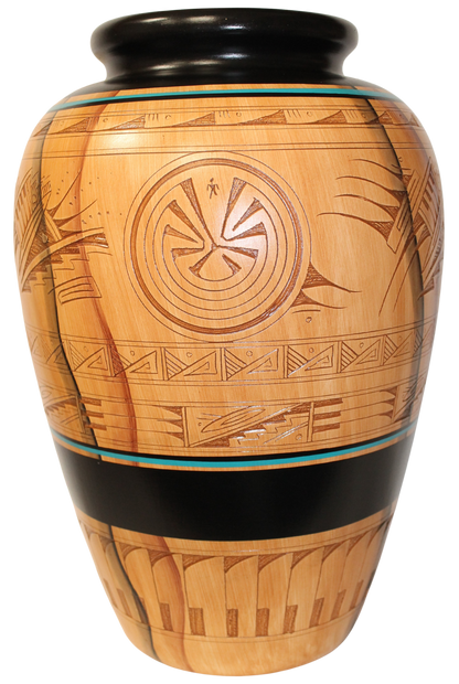 Authentic Navajo Etched Collector Piece by Dwayne Blackhorse -(DBW300B)